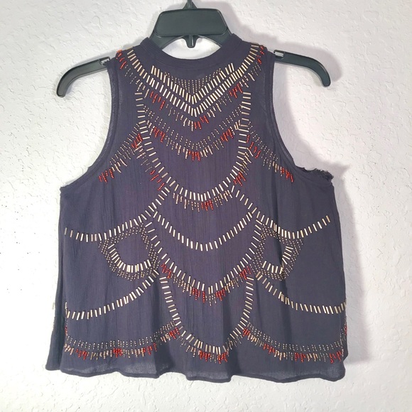 Free People Farris Wheel open back beaded blouse - Picture 4 of 8